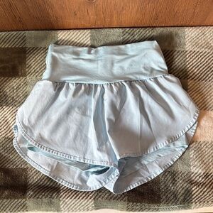 Light Blue Women's High-Waisted Shorts